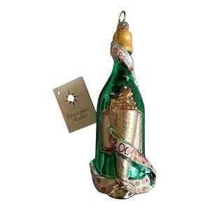 Christopher Radko 2001 Happy New Year CHAMPAGNE Christmas Ornament ~ 7"